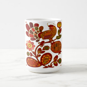 Caneca De Café Country Hen Folk Art