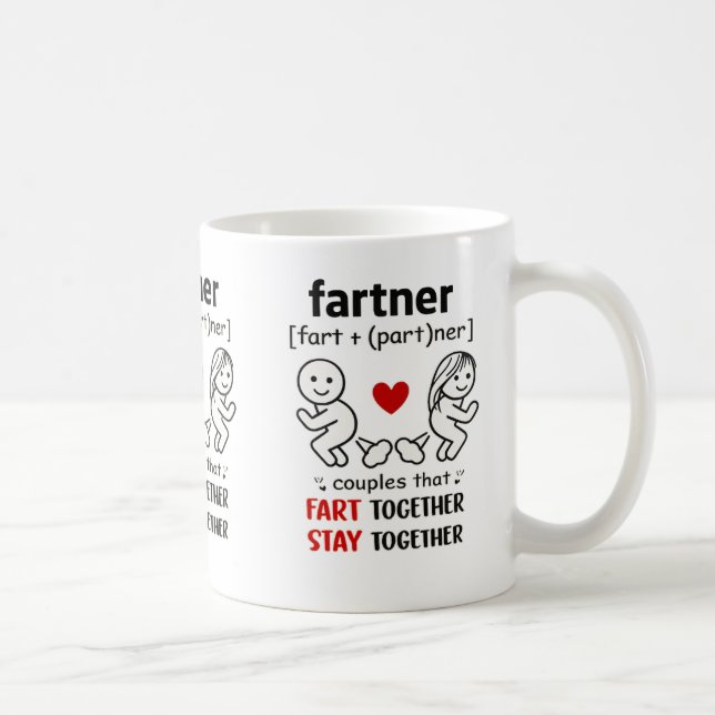Caneca De Café Couples That Fart Together Mug (Direita)