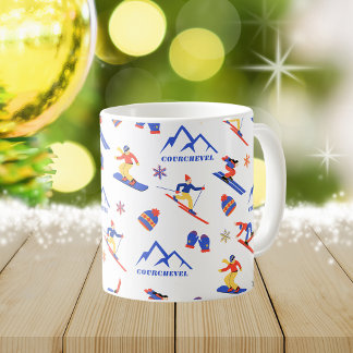 Caneca De Café Courchevel France Ski Snowboard Padrão