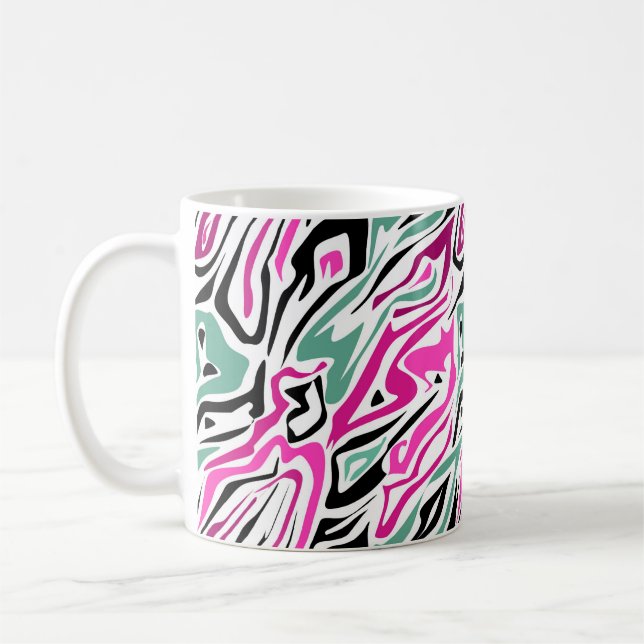 Caneca De Café Couro de zebra abstrata sem emenda preta moderna (Esquerda)