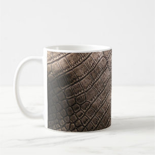 Caneca De Café Couro Elegante Fechado: Padrão Texturizado