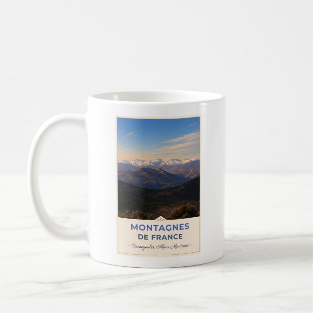 Caneca De Café Coursegoules, France – Mountain Panorama (Esquerda)
