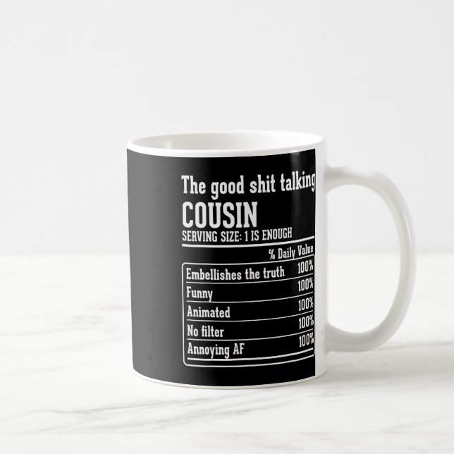 Caneca De Café Cousin Crew Nutritional Fatos A Boa Conversação (Direita)