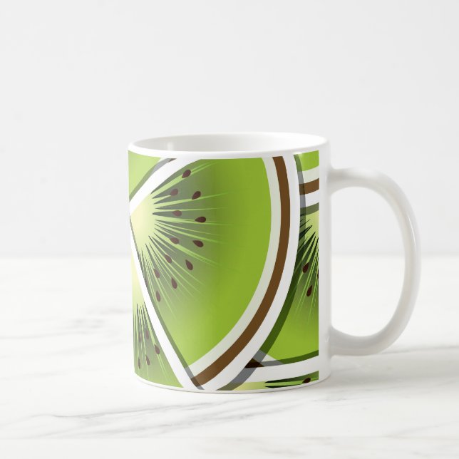 Caneca De Café Couves de fruta de kiwi funky (Direita)