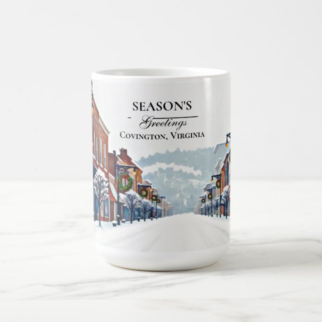 Caneca De Café Covington, VA Winter Edition Season's Greeting  (Centro)