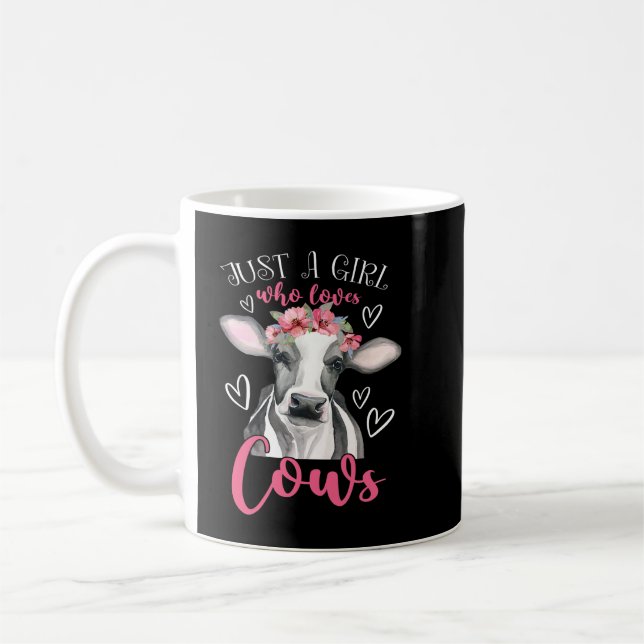 Caneca De Café Cow Mooey Só Uma Menina Que Ama Vacas Engraçadas (Esquerda)