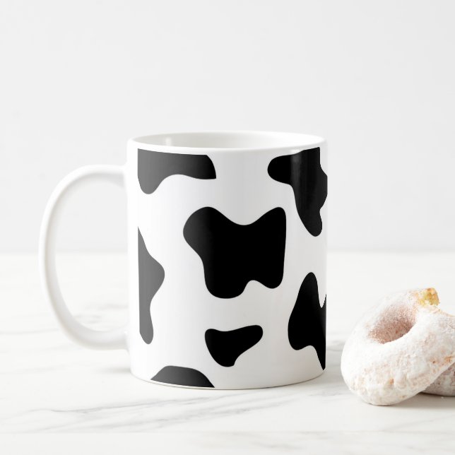 Caneca De Café Cow Pattern (Com Donut)