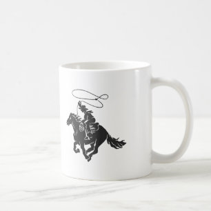 Caneca De Café Cowboy correndo de cavalo com lasso