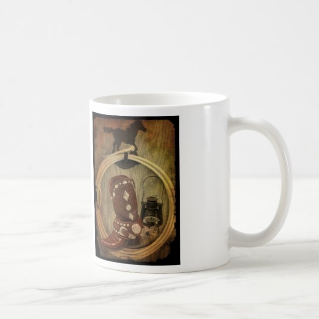 Caneca De Café cowboy cowboy bota Lasso Rope (Direita)