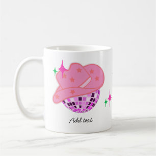Caneca De Café Cowboy do Disco Rosa Moderno