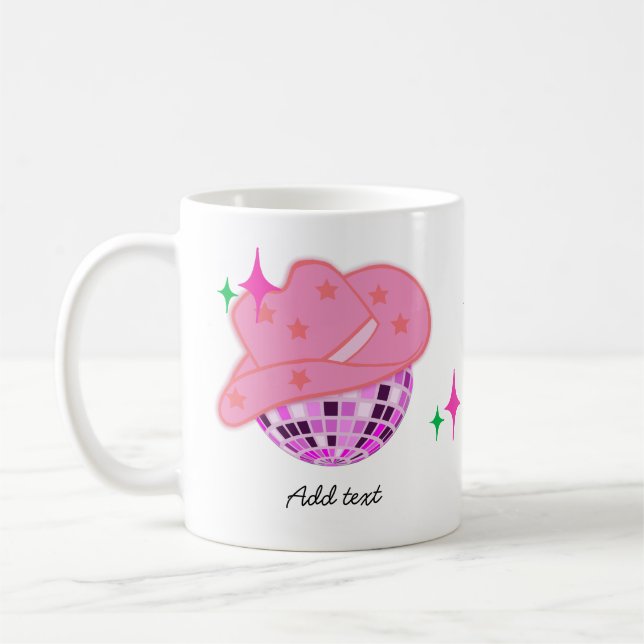 Caneca De Café Cowboy do Disco Rosa Moderno (Esquerda)