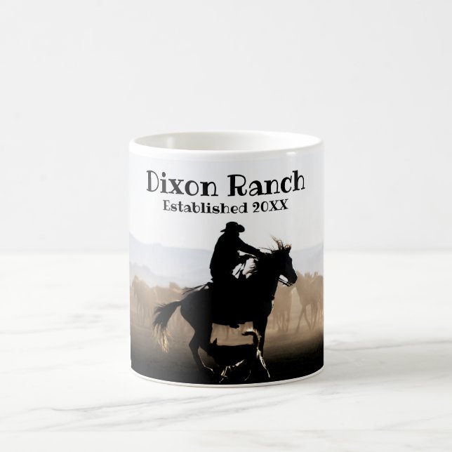 Caneca De Café Cowboy Horse Estabelecido com Café (Centro)