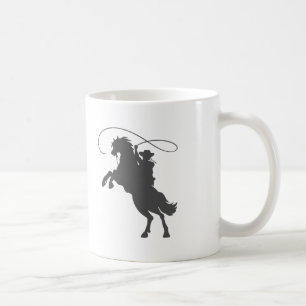 Caneca De Café cowboy jogando lasso montando a cavalo