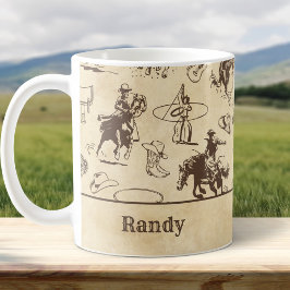 Caneca De Café Cowboy Ocidental Personalizada