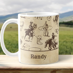 Caneca De Café Cowboy Ocidental Personalizada