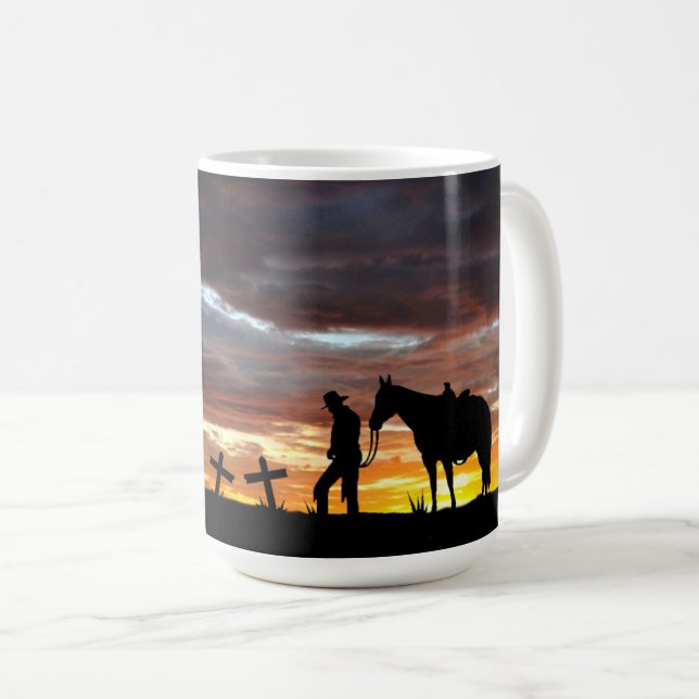 Caneca De Café Cowboy Prayer Café Mug (Frente Esquerda)