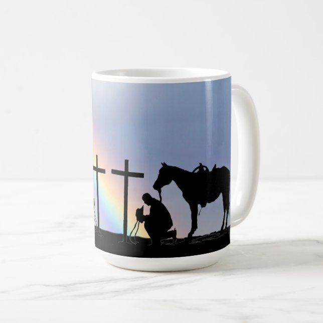 Caneca De Café Cowboy Prayer Café Mug (Frente Esquerda)
