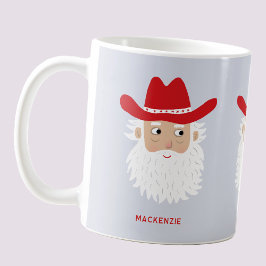 Caneca De Café Cowboy Santa Claus Christmas Custom Text