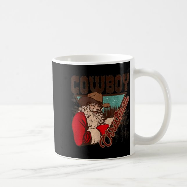 Caneca De Café Cowboy Santa Claus Merry Christmas Western Country (Direita)