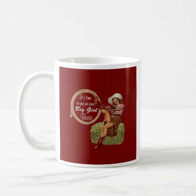 Caneca De Café Cowgirl Colocou-Te Grandes Botas (Esquerda)