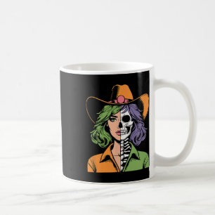 Caneca De Café Cowgirl Skeleton Halloween
