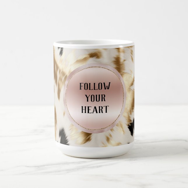 Caneca De Café Cowhide Preto-Branco da Dourada Ocidental (Centro)