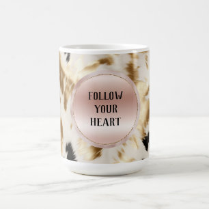 Caneca De Café Cowhide Preto-Branco da Dourada Ocidental