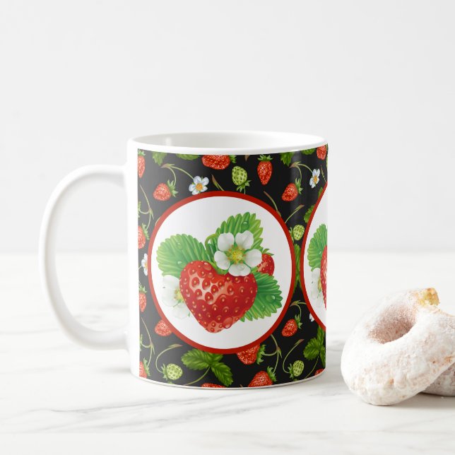 Caneca De Café cozinha de amantes de morango fofo (Com Donut)