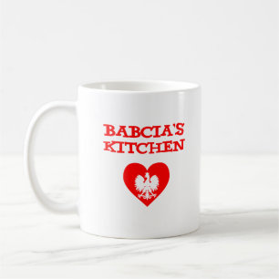Caneca De Café Cozinha de Babcia com águia branca polonesa