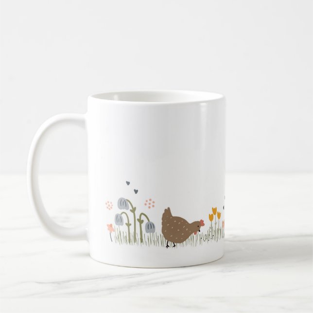 Caneca De Café Cozinha-do-campo dos amantes de frango personaliza (Esquerda)