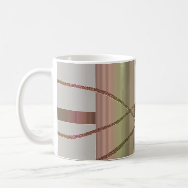 Caneca De Café Cozinha Marrom Abstrato (Esquerda)