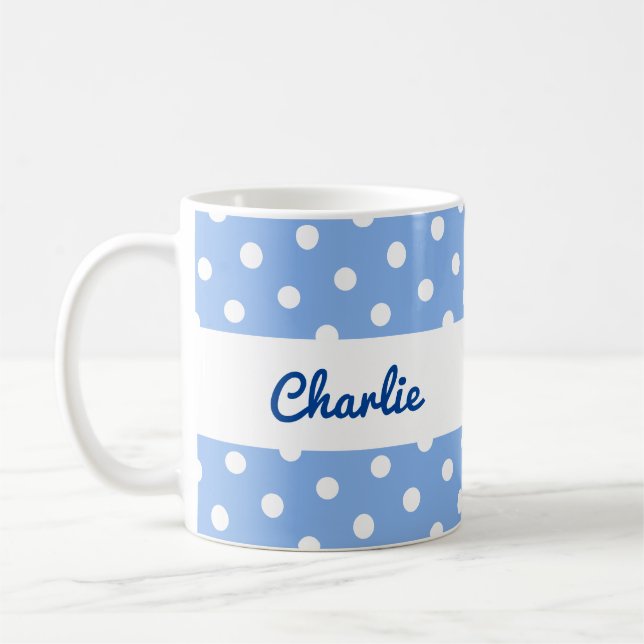 Caneca De Café Cozinha Personalizada Na moda de Padrão de Bolinha (Esquerda)
