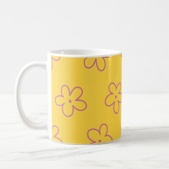 Caneca De Café Cozinha-Primavera de flor selvagem amarela Y2K (Esquerda)