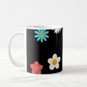Caneca De Café Cozinha Primavera Negra De Flor Selvagem Y2K