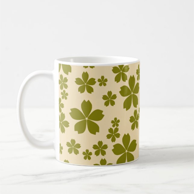 Caneca De Café Cozinha Primavera Verde Y2K de flor selvagem (Esquerda)