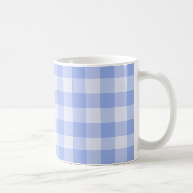 Caneca De Café Cozinha retrô com xadrez azul kitsch (Direita)