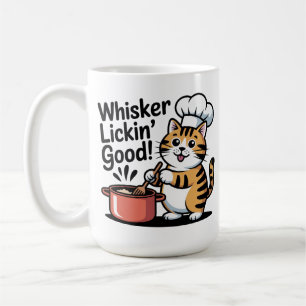 Caneca De Café Cozinhar de Comida Gato de Whisker Lickin