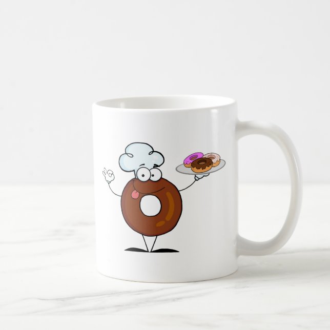 Caneca De Café Cozinheiro chefe amigável da rosquinha (Direita)