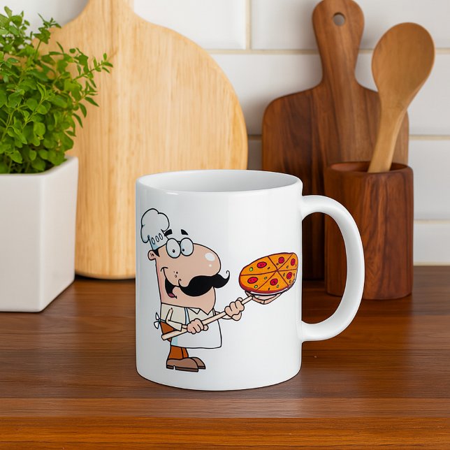 Caneca De Café Cozinheiro de Pizza (Criador carregado)