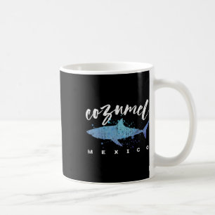 Caneca De Café Cozumel México Tubarão Mergulhador Férias de Prima
