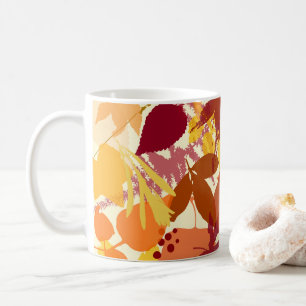 Caneca De Café Cozy Autumn Leaves Pattern Mug