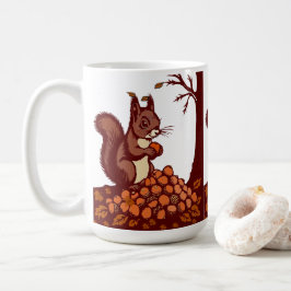 Caneca De Café Cozy Autumn Squirrel Mug - Fall Harvest Coffee Cup