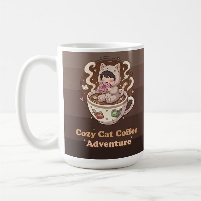 Caneca De Café Cozy Cat Coffee Adventure Art (Esquerda)