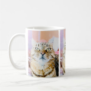 Caneca De Café Cozy Cat Mug - Design de Felino Whimsso