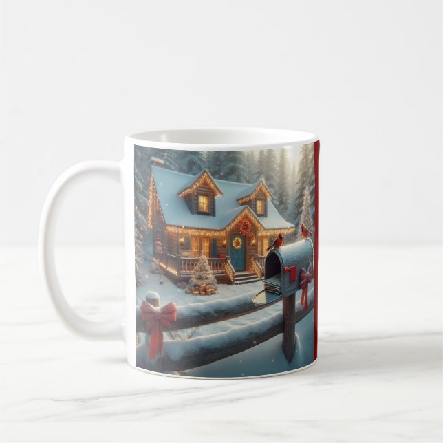 Caneca De Café Cozy Christmas Cabin Winter Wonderland (Esquerda)