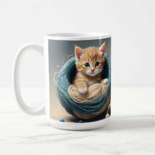 Caneca De Café "Cozy Cuddles: O Retreto Wooly da Kitten"