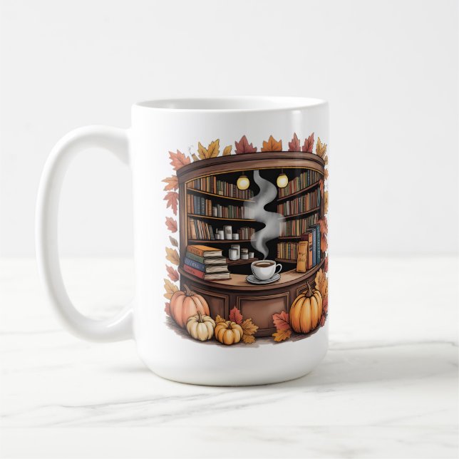Caneca De Café Cozy Fall Library Coffee Mug — Book Nook  (Esquerda)