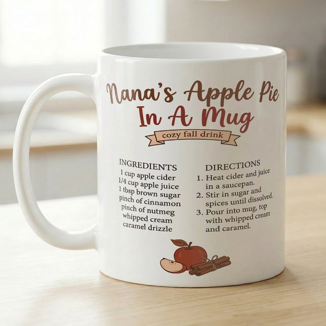 Caneca De Café Cozy Fall Nana’s Apple Pie Recipe  (Criador carregado)