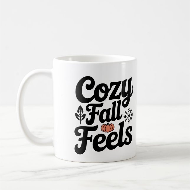 Caneca De Café Cozy Fall Sente Mug - Abóbora de Café do outono (Esquerda)