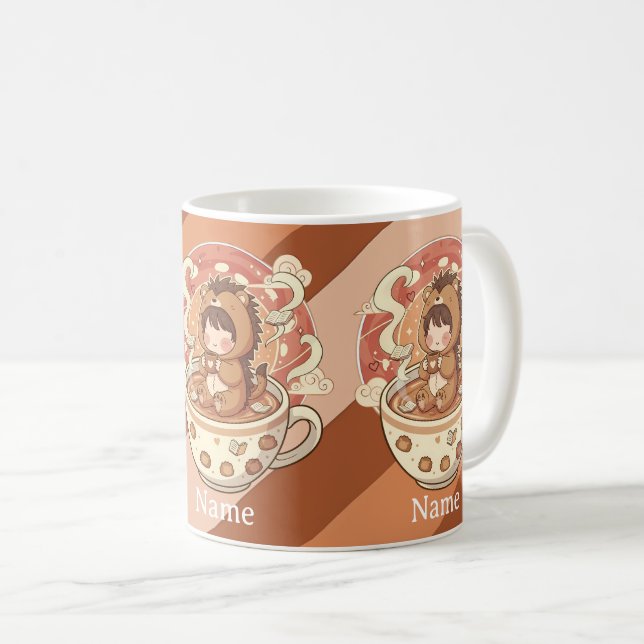 Caneca De Café Cozy Hedgehog Morning Coffee Ceramic Mug (Frente Esquerda)